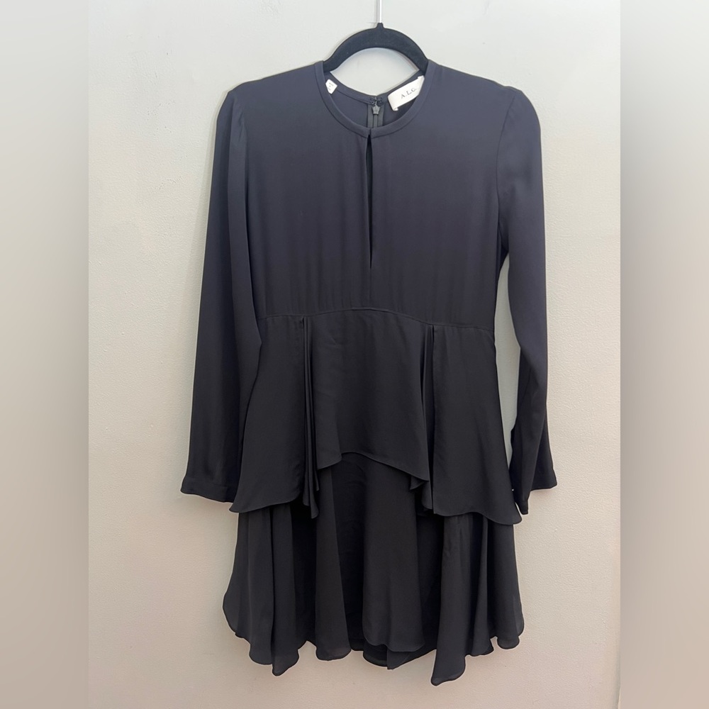 A.L.C. Layered Silk Long Sleeve Dress, Size 2